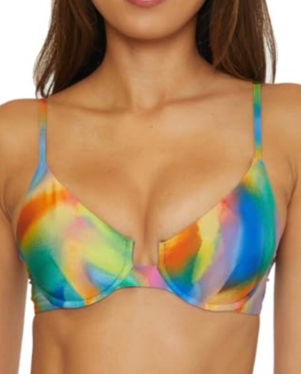 Becca Paper Mache Underwire Bikini Swim Top M NWT